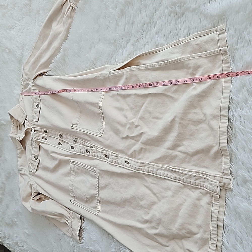 Free People Anna Lou Denim Duster Ivory NWT - Picture 13 of 14